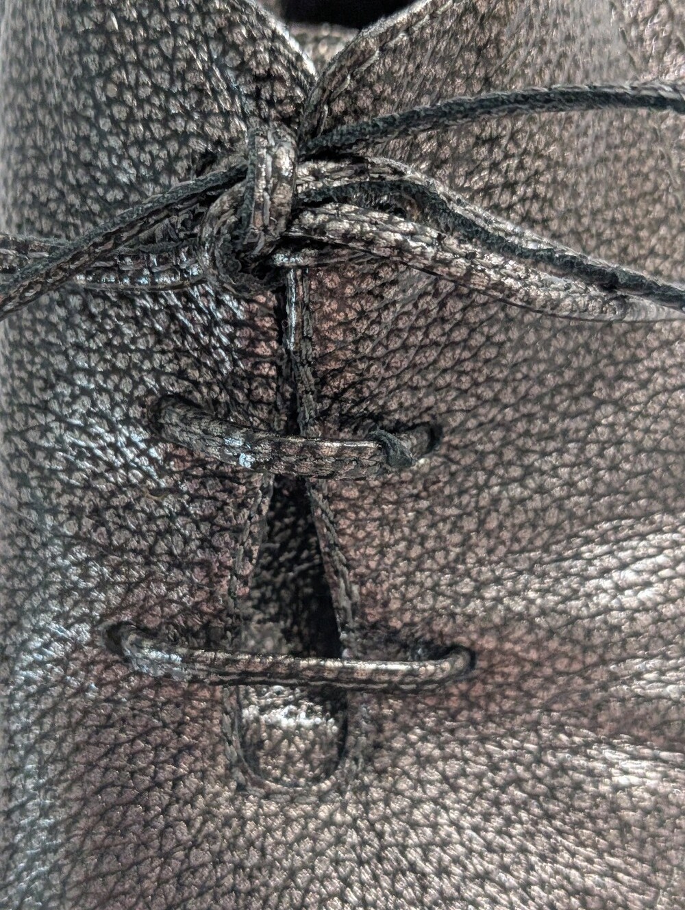 Metallic Bronze Heeled Oxfords Vintage Inspired 40s 80s Y2K Shimmer Chunky Pump - Picture 7 of 11